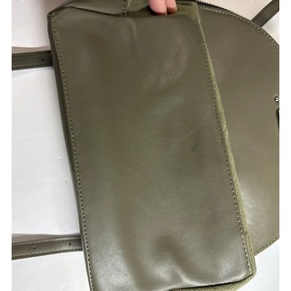 DAVID‎ JONES Paris Backpack Green Fold Over Snap Closure Handbag - Preowned